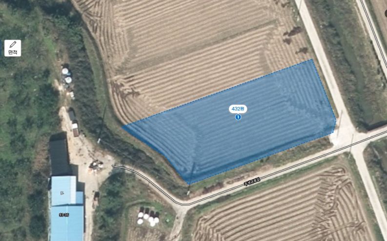 주생면 낙동리 경지정리 완료된 답 매